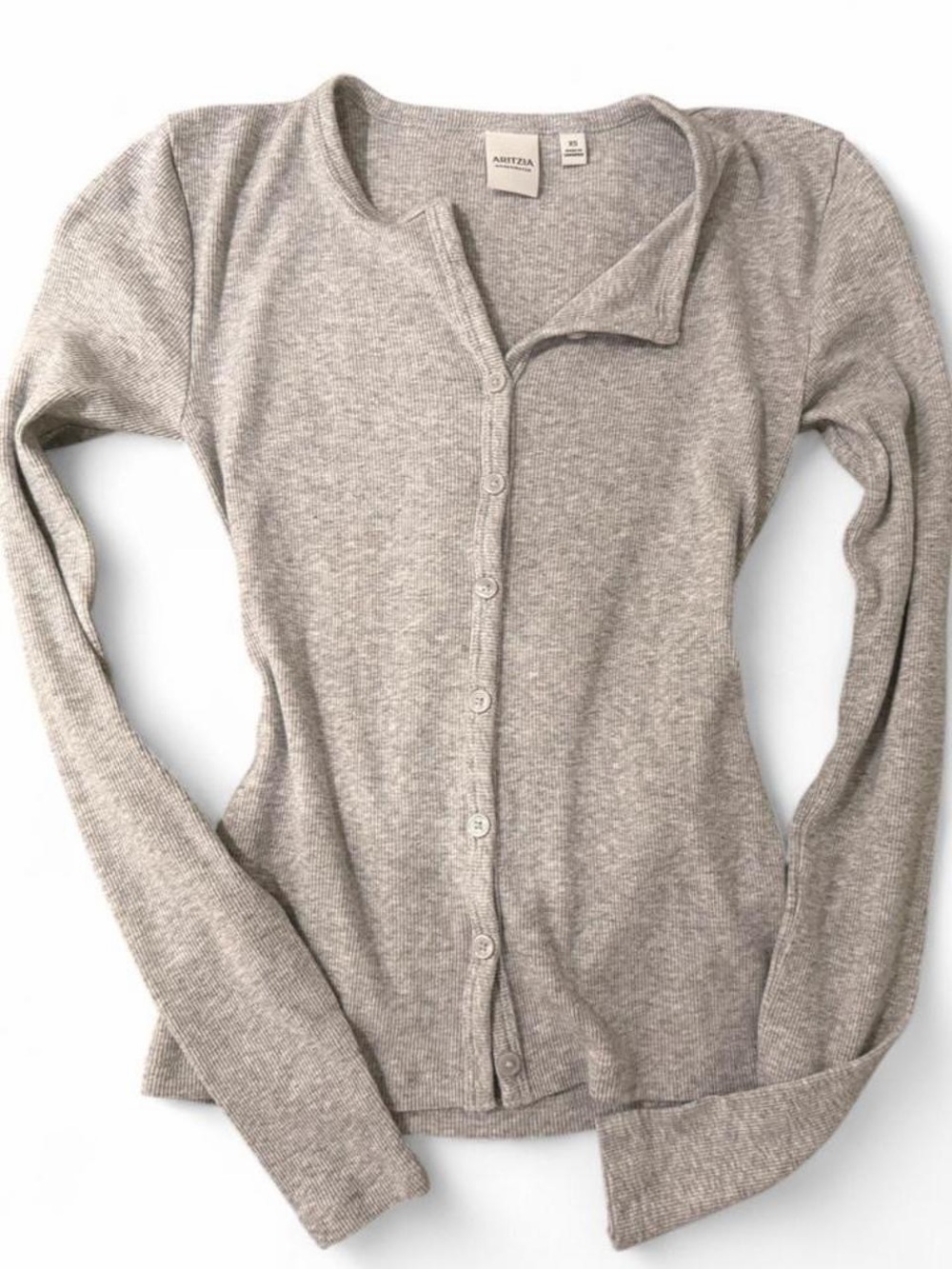 Aritzia Homestretch Light Gray Button-Up Women's Sweater